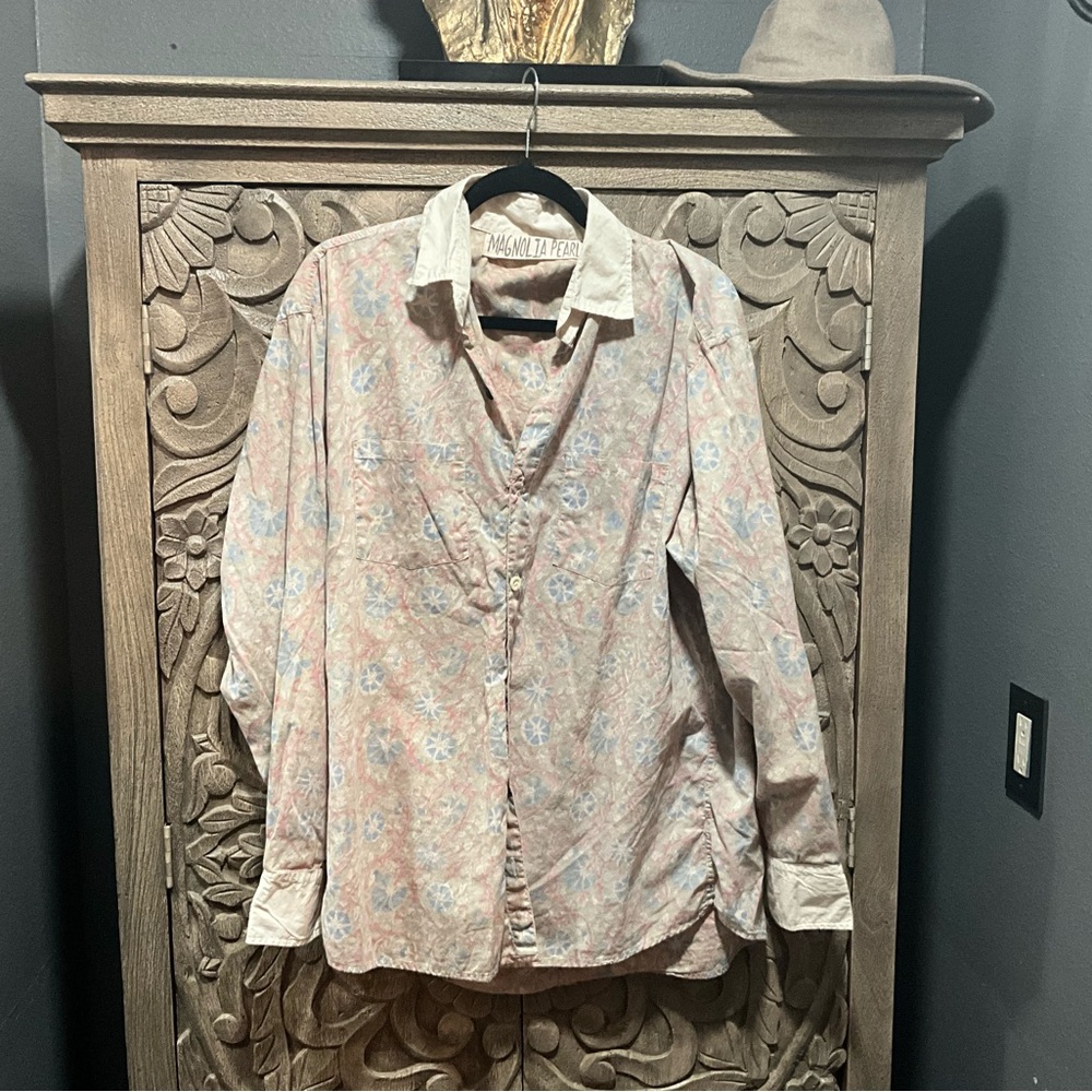 Magnolia Pearl Pink and White Blouse Lightweight Cotton